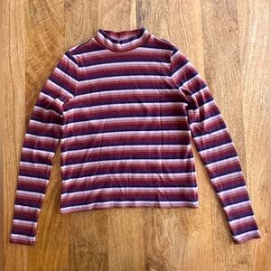 American Eagle Striped Mock Neck Long Sleeve Top
Size: XS